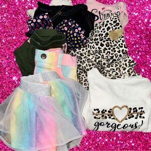🎀✨ Girls 6 9 & 9M Bundle Lot Minnie Jacket Leopard Print Leggings & Disney